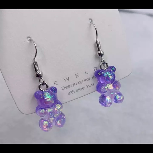 Teddy Bear Earrings (Color Choices) - Picture 3 of 3